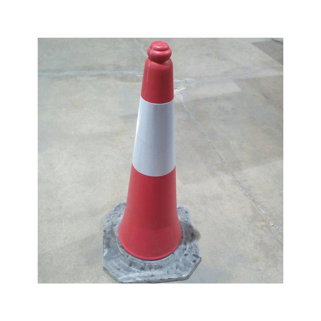 Cone de trânsito com refletor de sinalização e farol de 75 cm