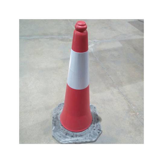Cone de trânsito com refletor de sinalização e farol de 75 cm