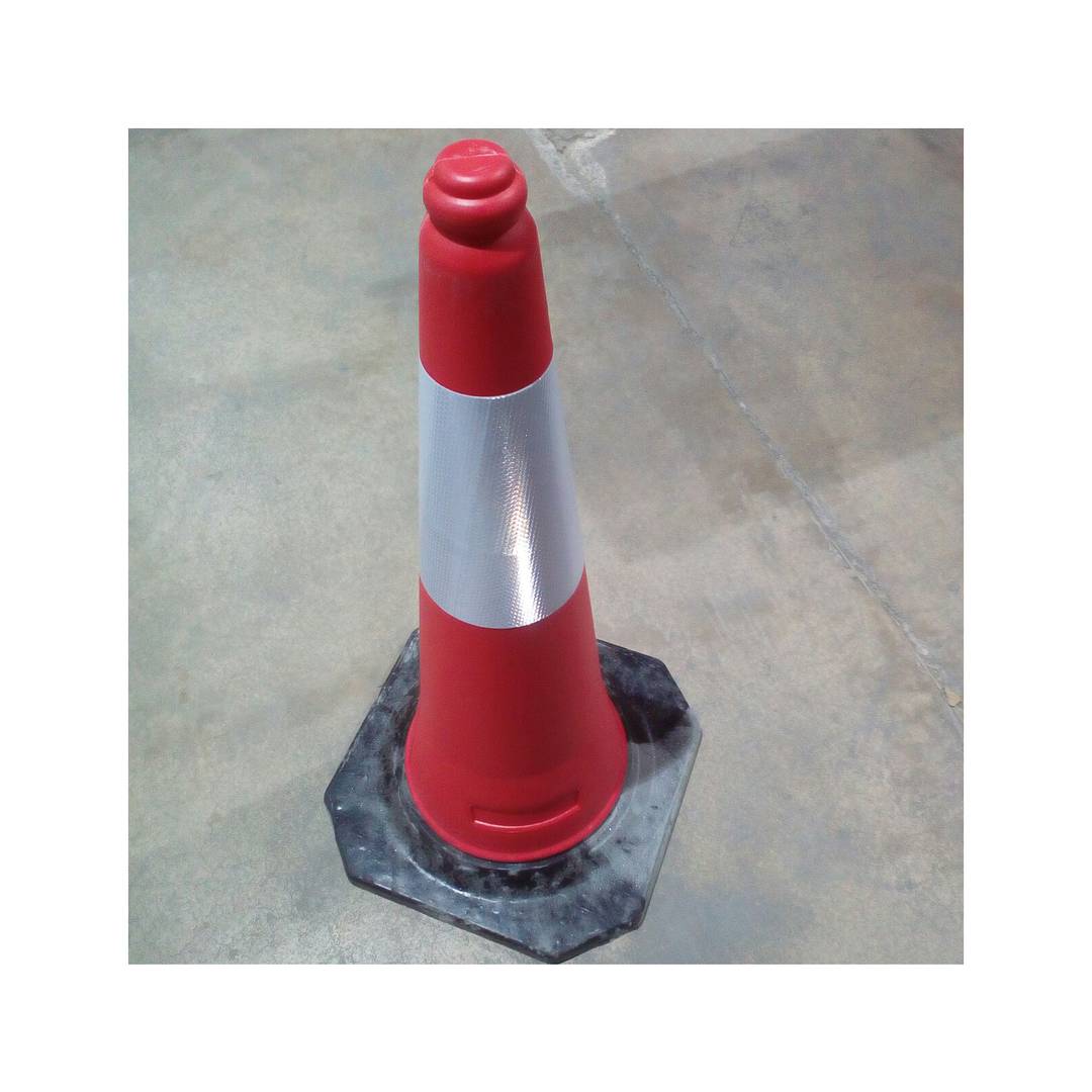 Cone de trânsito com refletor de sinalização e farol de 75 cm