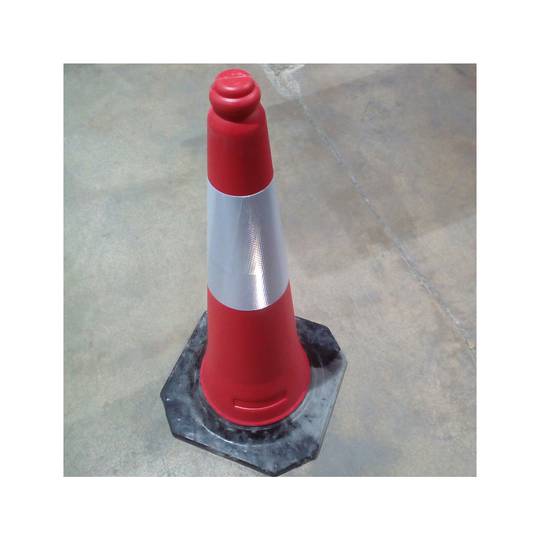 Cone de trânsito com refletor de sinalização e farol de 75 cm