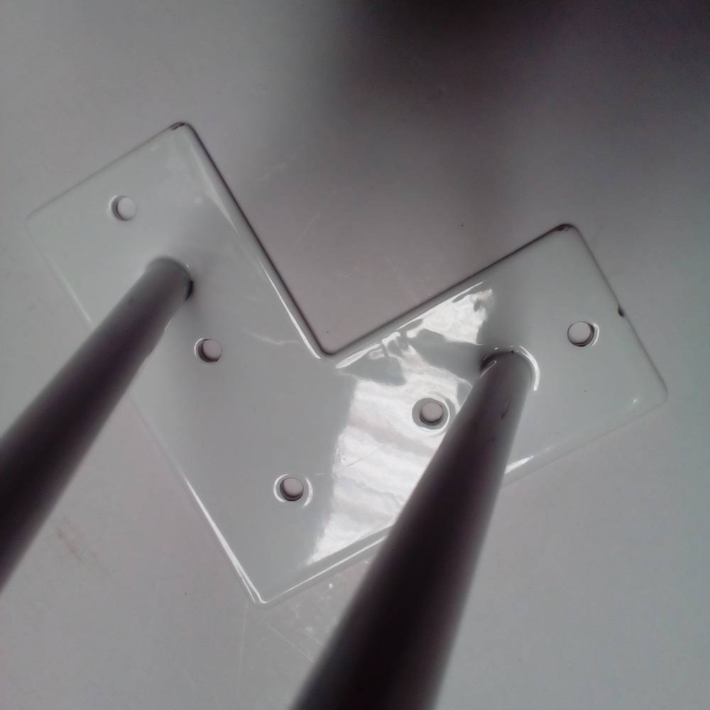 Pernas para mesa e móveis Pernas de aço 2 hastes 41 cm branco modelo de loop com 4 unidades