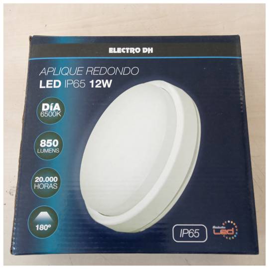 Aplique redondo led IP65 de 12w