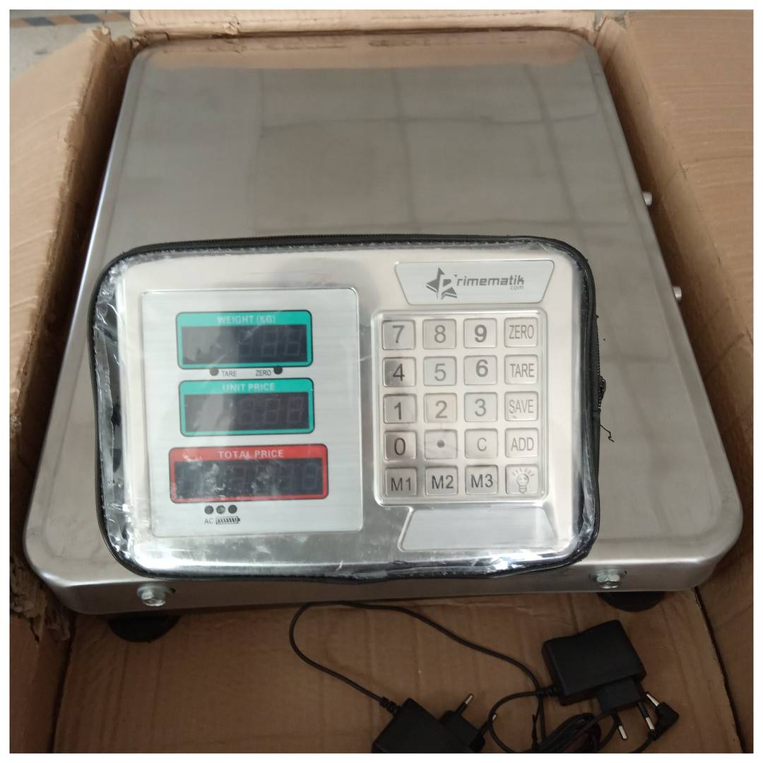 Industrial platform balance 52x42 cm. 300 Kg stainless steel portable scale