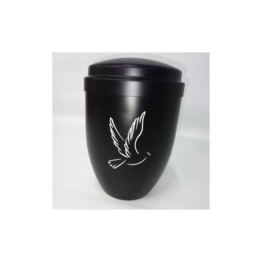 Urn for cremation ashes Funeral souvenir Black metal vessel 160x225 mm