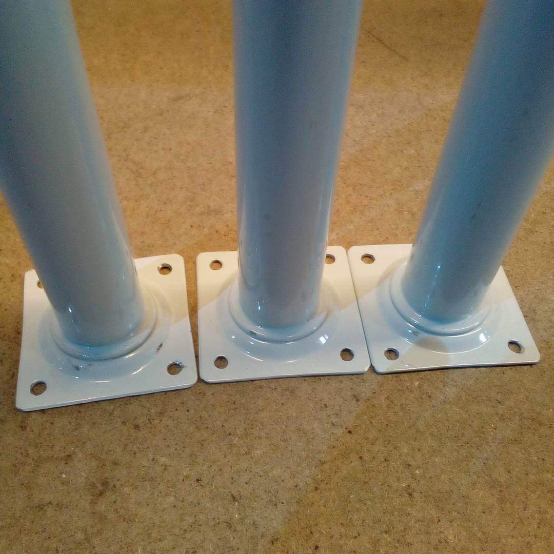 Round feet for table and furniture. White steel legs 75cm 4-pack
