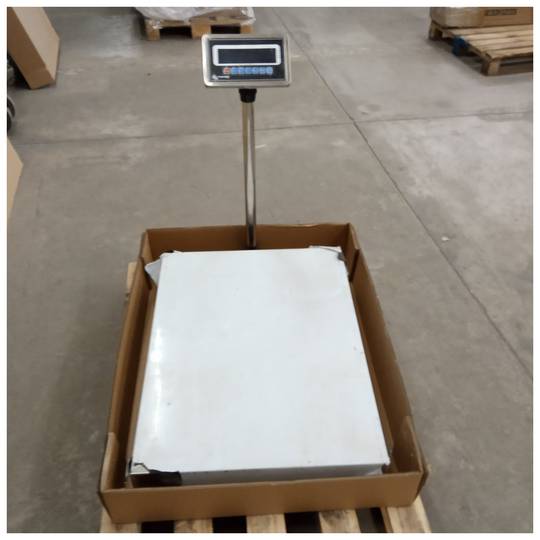 Balance plate-forme industrielle 60x80cm acier inoxydable échelle 600Kg