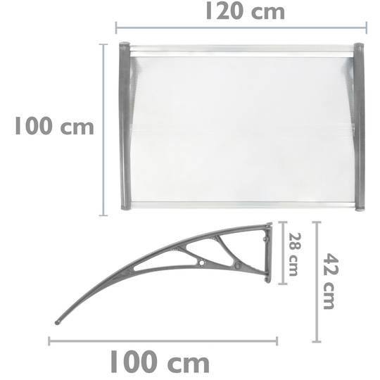 Dossel protetor 120x100cm Dossel cinza para portas e janelas