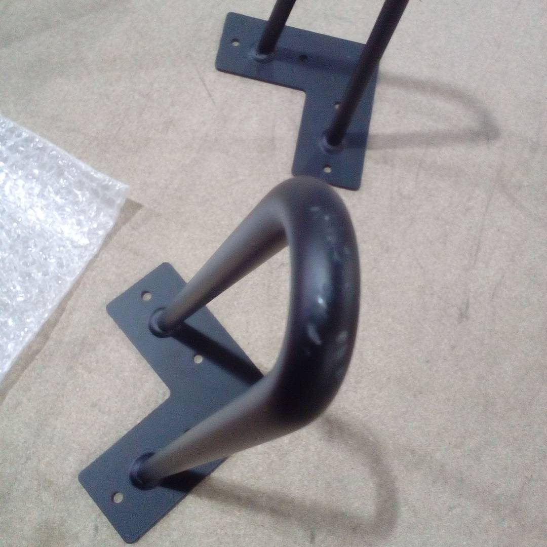 Pieds pour table et meuble Pieds acier 2 tringles 30 cm noir lot de 4