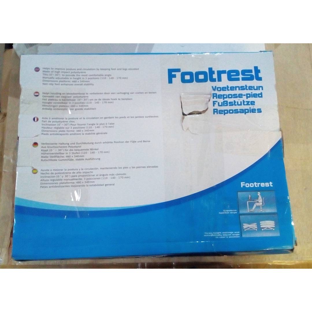 Repose-pieds avec plateforme en plastique noir réglable 460 x 340 mm 3 niveaux