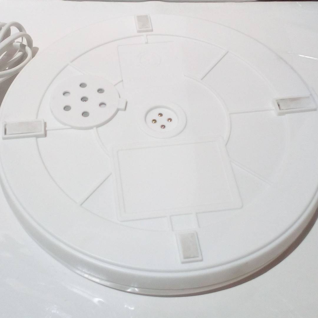 Base giratòria elèctrica 25cm blanc plataforma rotatòria amb il·luminació LED