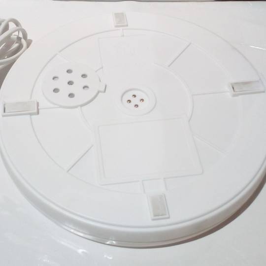 Base giratòria elèctrica 25cm blanc plataforma rotatòria amb il·luminació LED