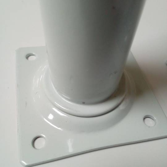 Piedi rotondi per tavolo e mobili. Gambe in acciaio bianco da 4 pezzi da 40 cm