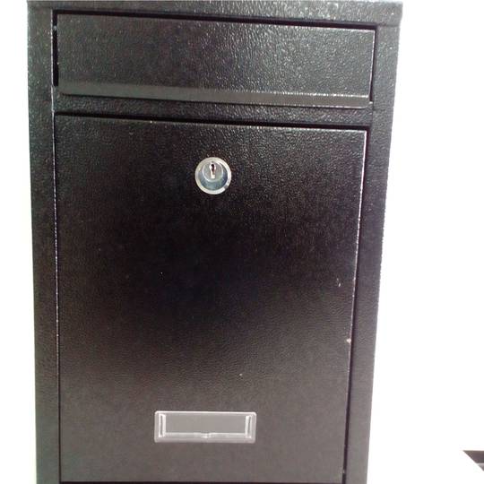 Metal mailbox for letters and postal mail in black 215 x 82 x 315 mm