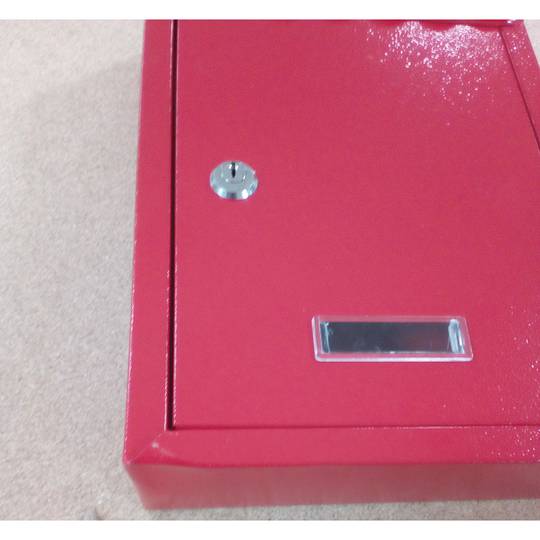 Cassetta delle lettere in metallo per lettere e posta rossa 210 x 60 x 300 mm