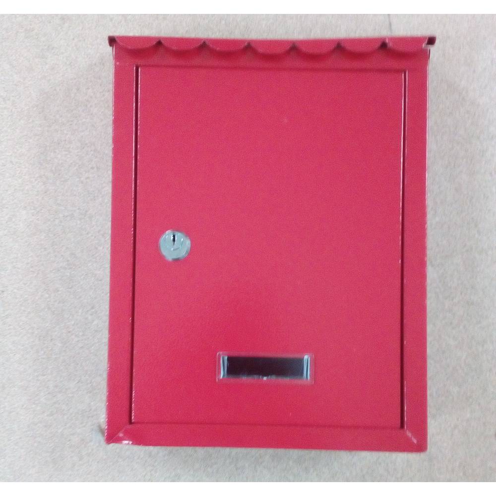 Cassetta delle lettere in metallo per lettere e posta rossa 210 x 60 x 300 mm