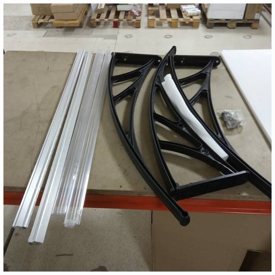 Schutzdach 240x100cm Schutzdach für Türen und Fenster schwarz