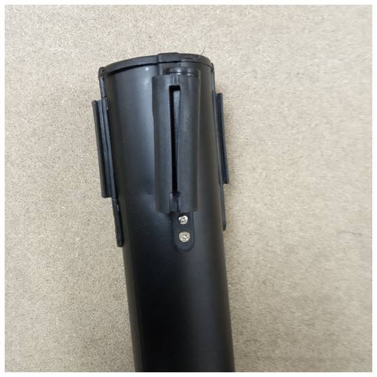 Poste separador 2 uds negro con cinta extensible de 2 m 320 x 63 x 910 mm