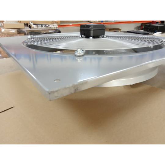 Extrator de ar montado na parede de 600 mm para ventilação industrial 1350 rpm quadrado 790x790x100 mm prata