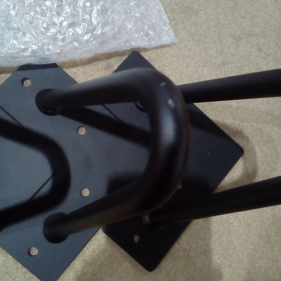 Gambe per tavolo e mobile Gambe in acciaio 2 tondini 15 cm nero pacco da 4