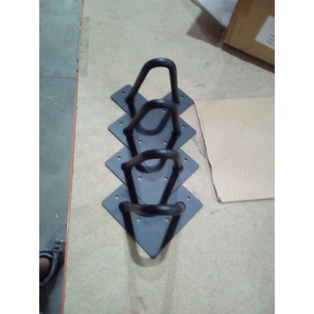 Gambe per tavolo e mobile Gambe in acciaio 2 tondini 15 cm nero pacco da 4