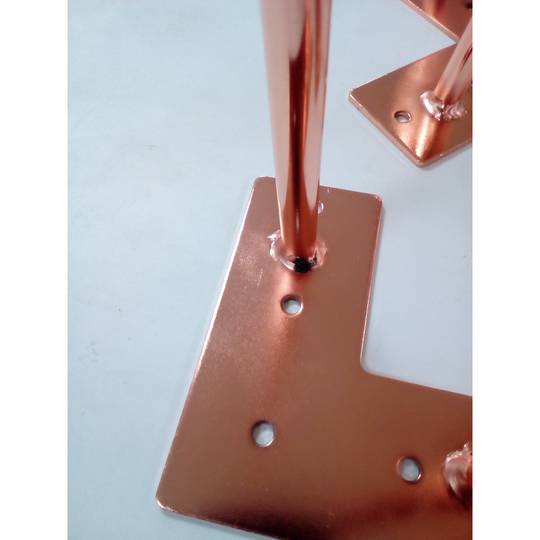 Table and furniture legs Steel legs 2 rods 41 cm copper 4-pack