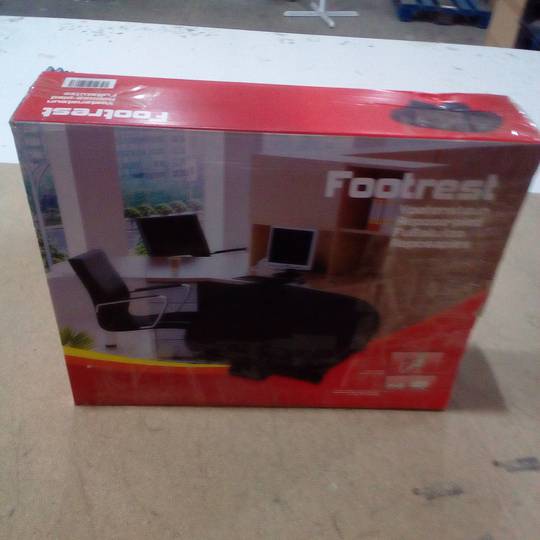 Footrest with adjustable platform in black plastic 424 x 283 mm with 3 heights