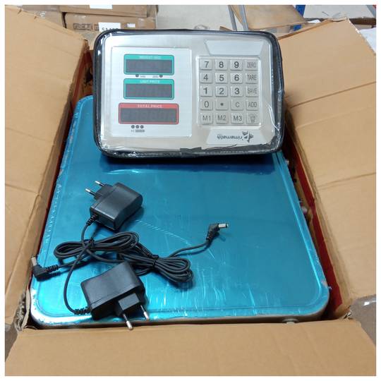 Escala da plataforma industrial 42x32 cm. Balança portátil de aço inoxidável 150 Kg