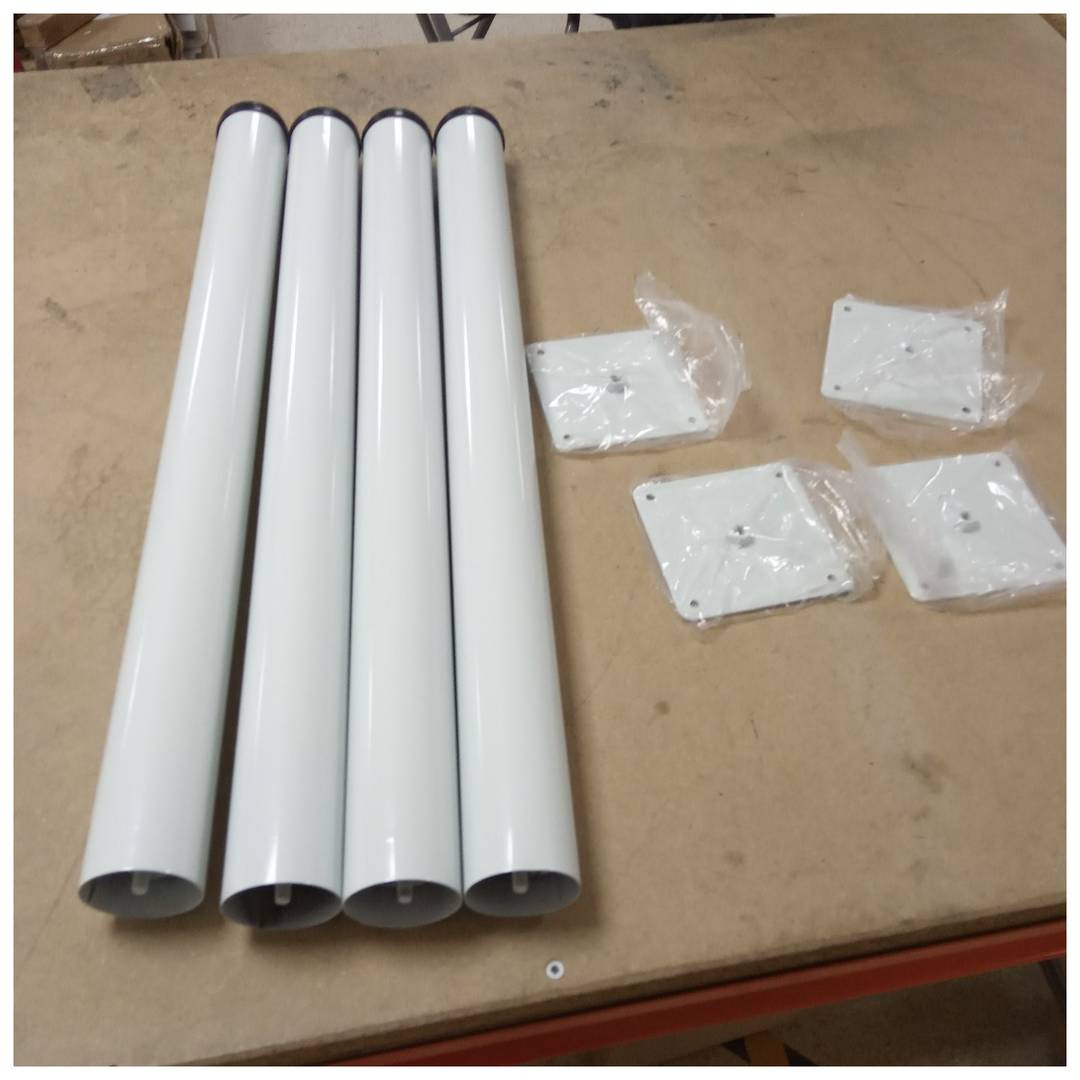 Round feet for table and furniture. White steel legs 72-75 cm 4-pack