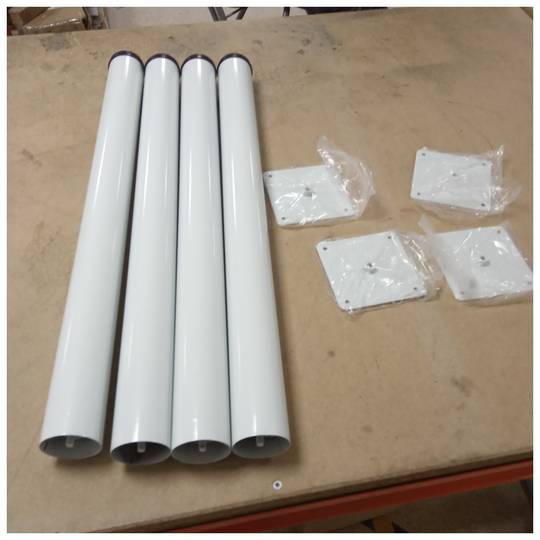 Round feet for table and furniture. White steel legs 72-75 cm 4-pack
