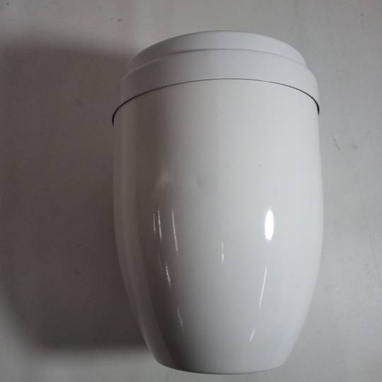 Urne pour cendres de crémation Souvenir funéraire Vase métal blanc 160x225 mm