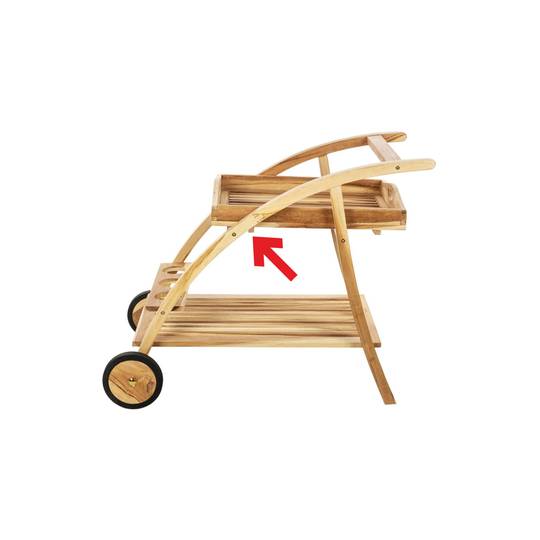 Carro de servicio 100 x 81 x 58 cm para exterior de madera de teca certificada