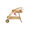 Carro de servicio 100 x 81 x 58 cm para exterior de madera de teca certificada