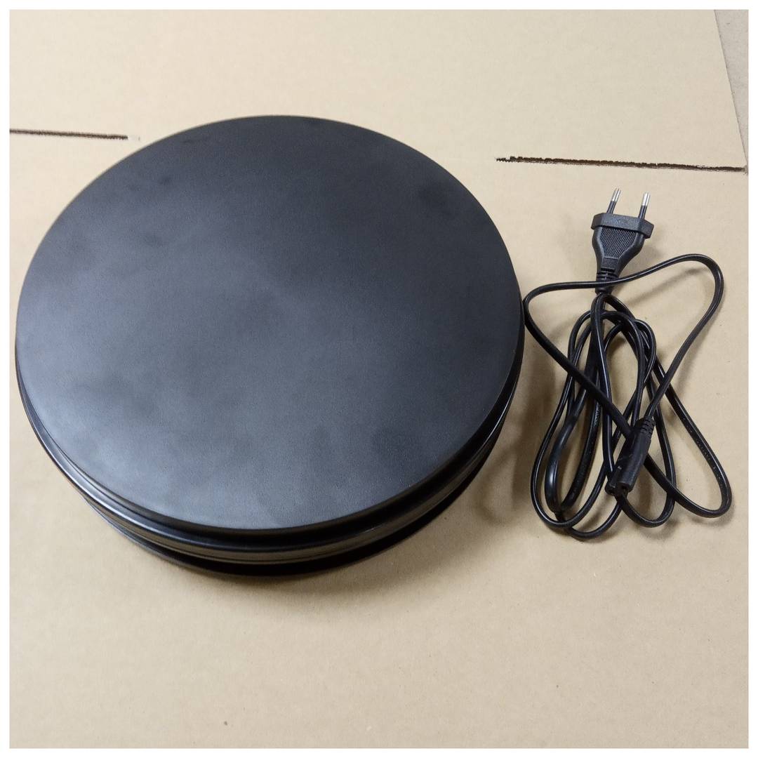 Base électrique pivotante de 25 cm. Plateforme tournante noire