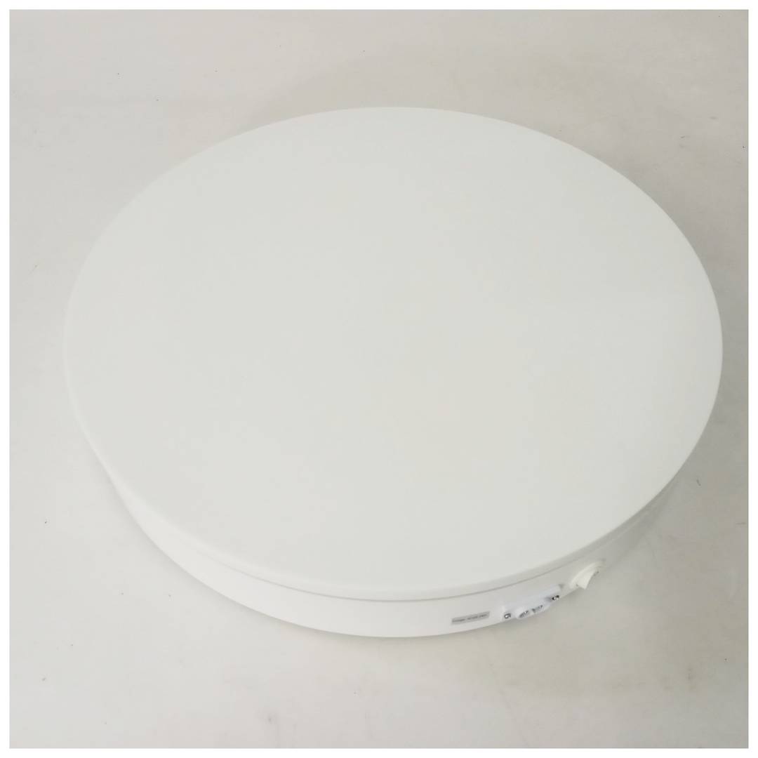 Base giratória elétrica de 40 cm. Plataforma giratória branca.