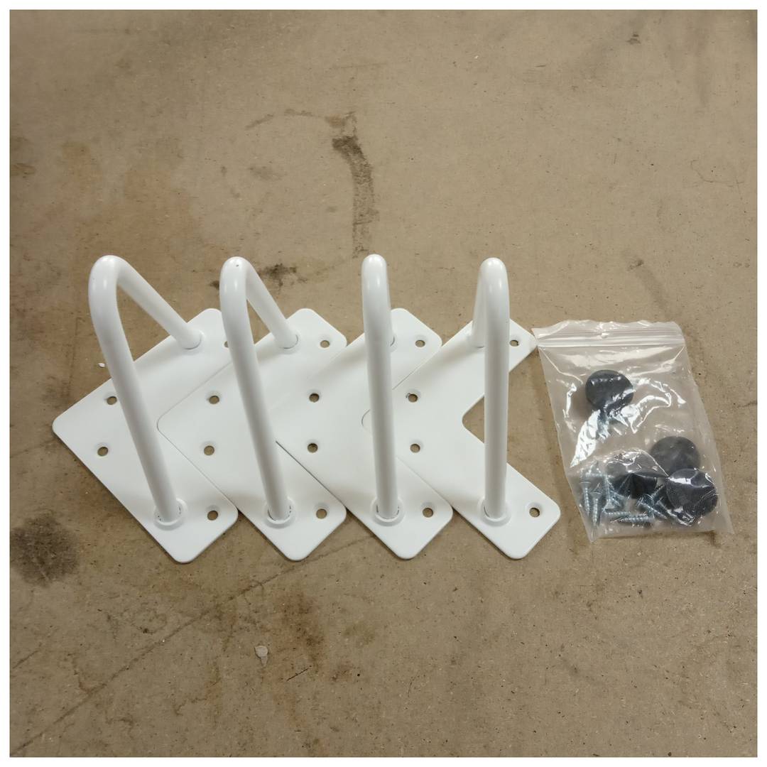 Pernas para mesa e móveis Pernas de aço 2 hastes 15 cm brancas 4 unidades