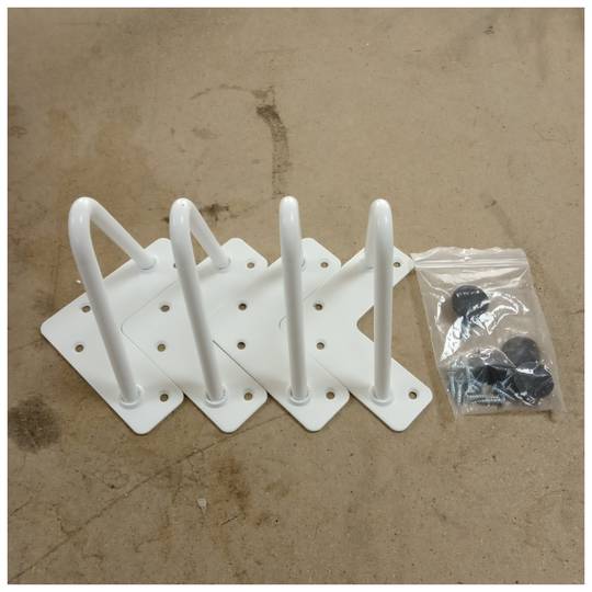 Pernas para mesa e móveis Pernas de aço 2 hastes 15 cm brancas 4 unidades