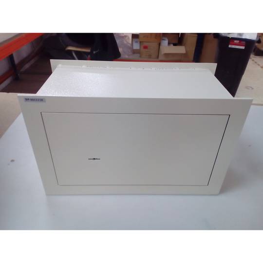 Steel embedded security safe with keys 40x20x25cm beige