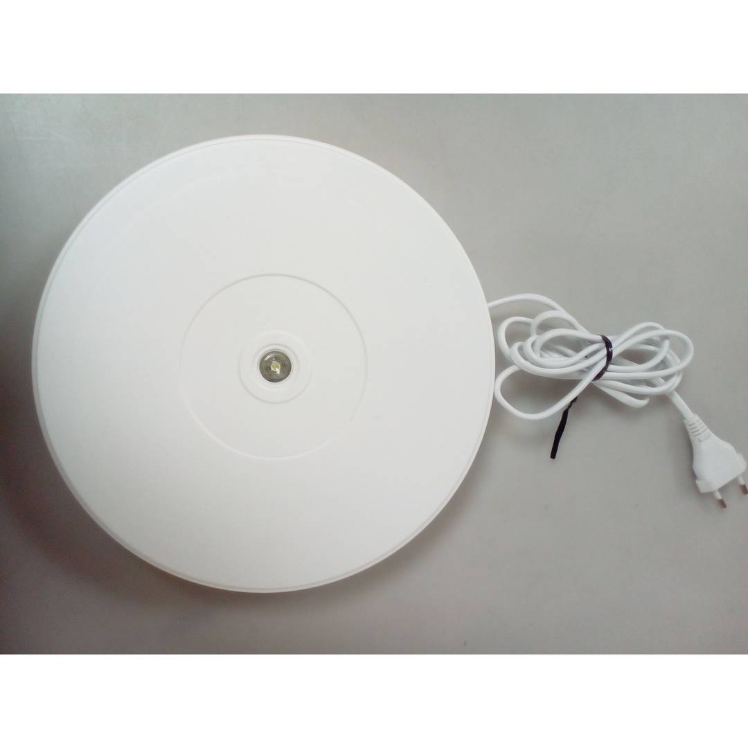 Base tournante électrique Plate-forme tournante blanche de 25 cm avec éclairage LED