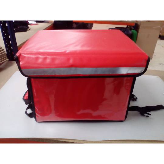 Torba izotermiczna 44 x 39 x 34 cm czerwona do dostarczania zamówień spożywczych na motocykl i rower