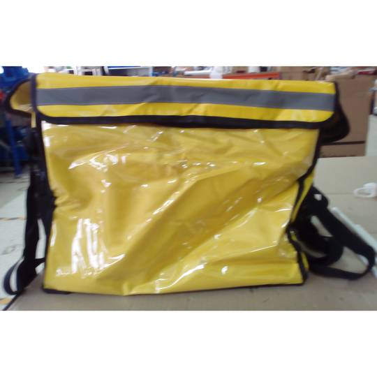Saco isotérmico 44 x 39 x 34 cm amarelo para entrega de encomendas de comida de moto e bicicleta