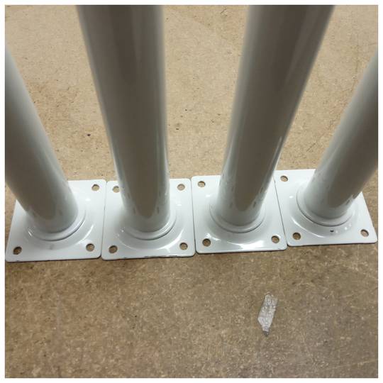 Pieds ronds D30 x H250 mm pack de 4 blanc