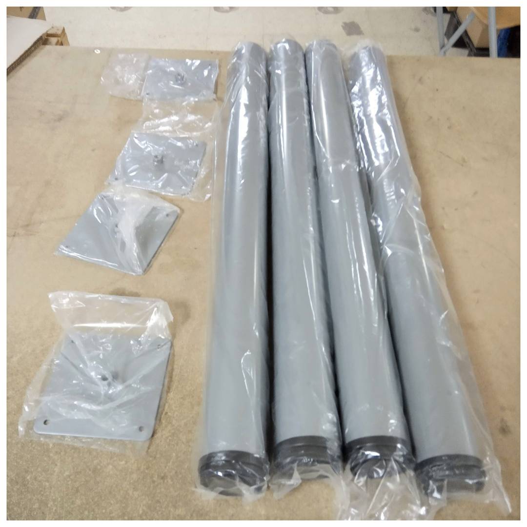 Piedi tondi per tavolo e mobile. Gambe in acciaio grigio 72-75 cm pacco da 4