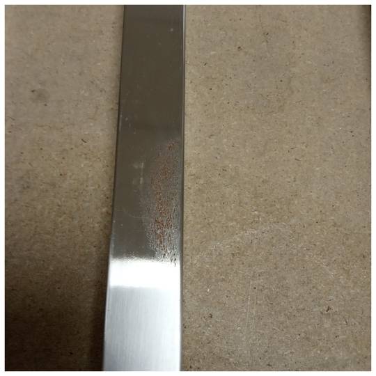 Pés quadrados para mesa e móveis. Conjunto de 4 pernas de aço cromado de 75 cm