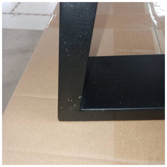 Rechthoekige poten voor tafel en bank. Zwart stalen poten 250 x 80 x 200 mm 2-pack