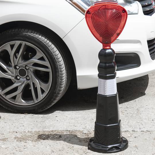 Lampada con luce solare lampeggiante di segnalazione per cono da 22 cm
