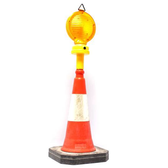 Lamp met knipperlicht voor kegel of hangend met 44mm schakelaar