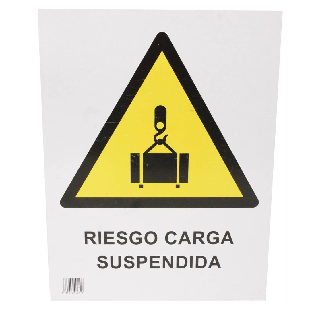 Cartel de señalización de riesgo de carga suspendida de 30x40cm
