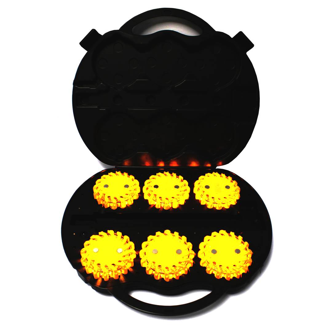 LED flare case 6 LED beacons signaling yellow IP67