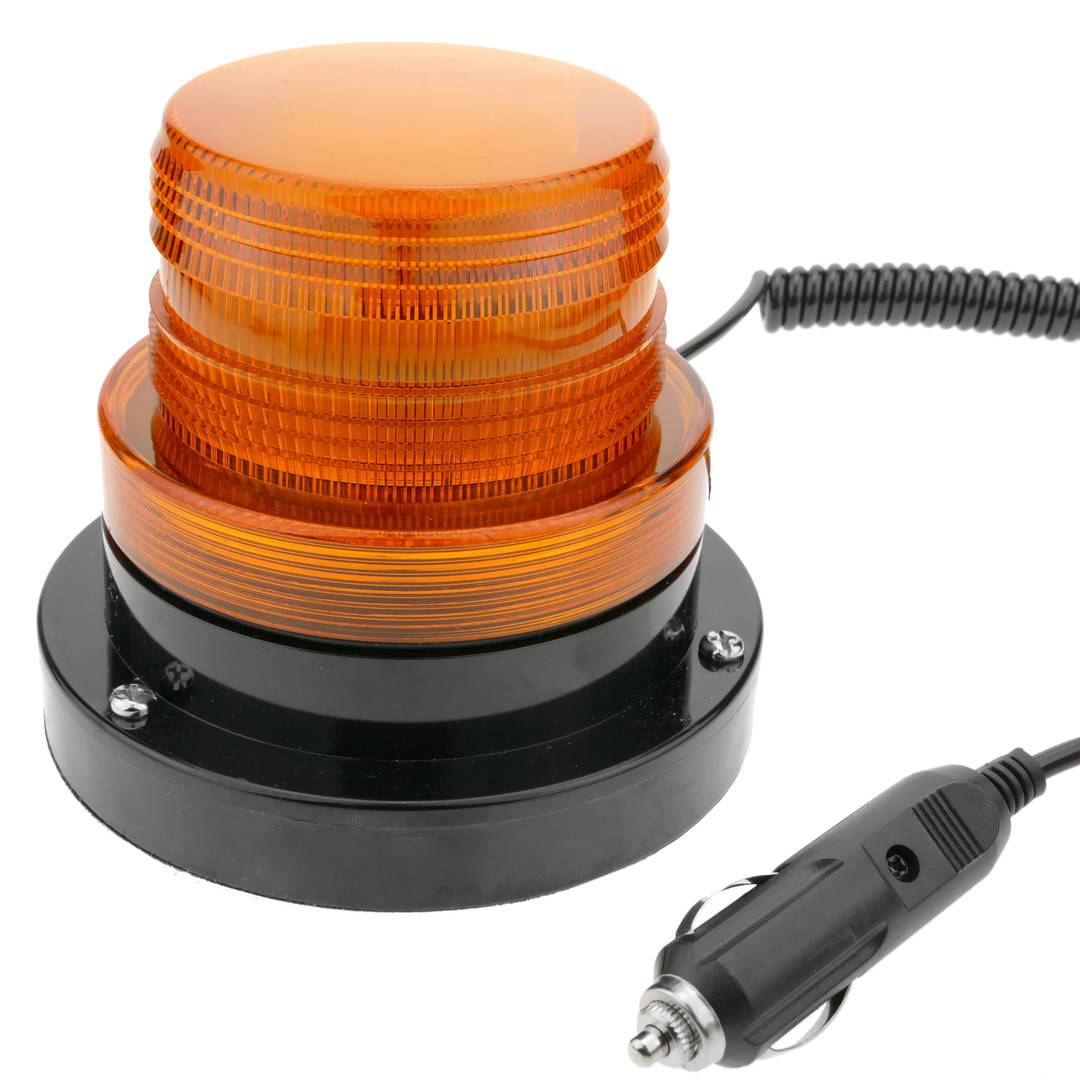 Luce stroboscopica di emergenza per auto con fissaggio magnetico a 12V arancione