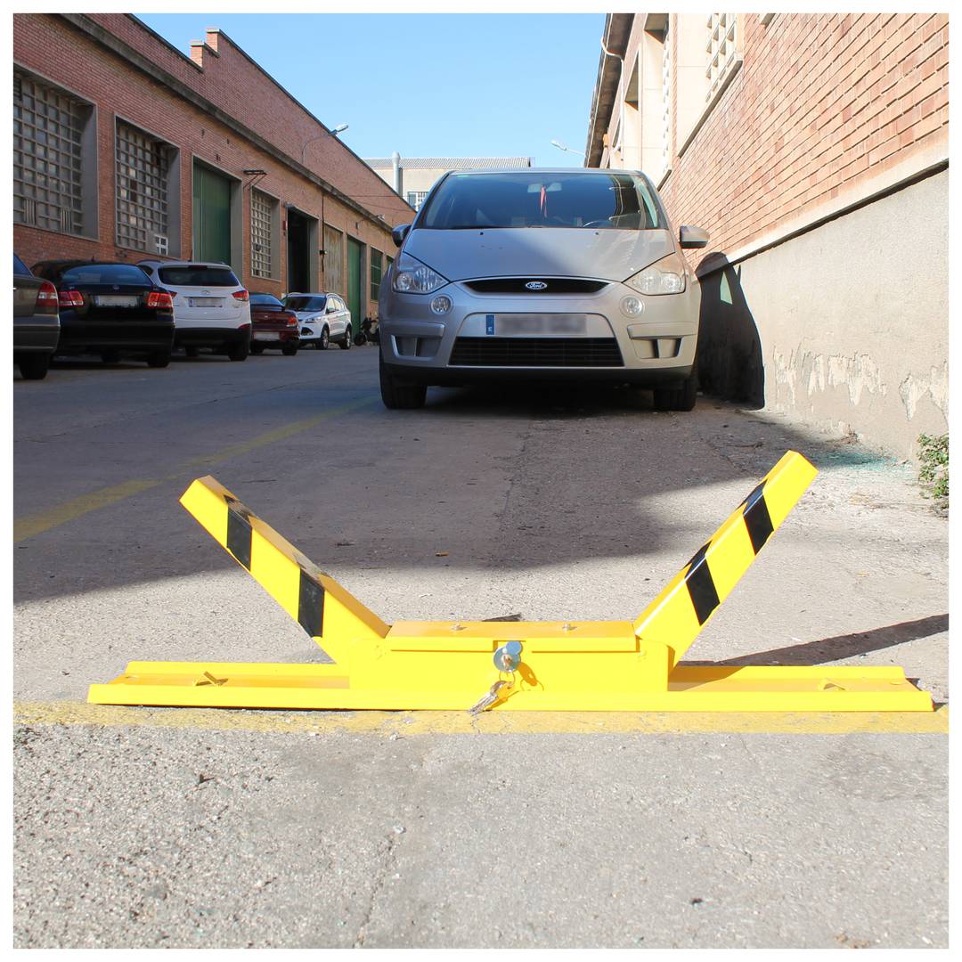 Składana metalowa bariera parkingowa typu K.